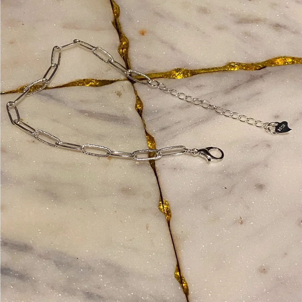 BN 925 Stamped Sterling Silver Chain Bracelet with lobster clasp closure - Picture 8 of 8